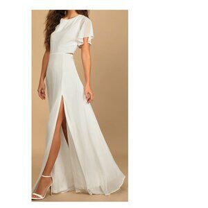 Garden Bliss White Cutout Maxi Dress Size Medium NWOT
